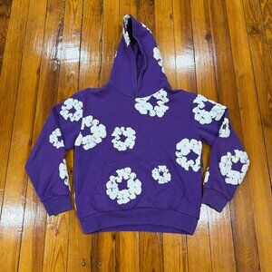 Denim Tears Cotton Wreath Hoodie Purple Men's Size Small